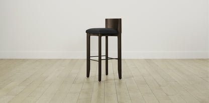 The Delancey with Brushed Nickel - Pebbled Leather Ink Bar and Counter Stool