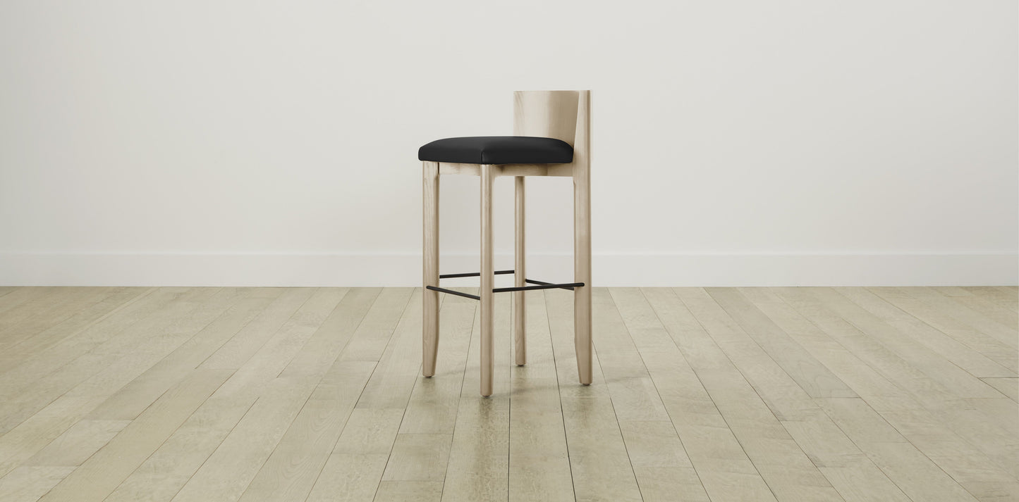 The Delancey with Onyx - Pebbled Leather Ink Bar and Counter Stool