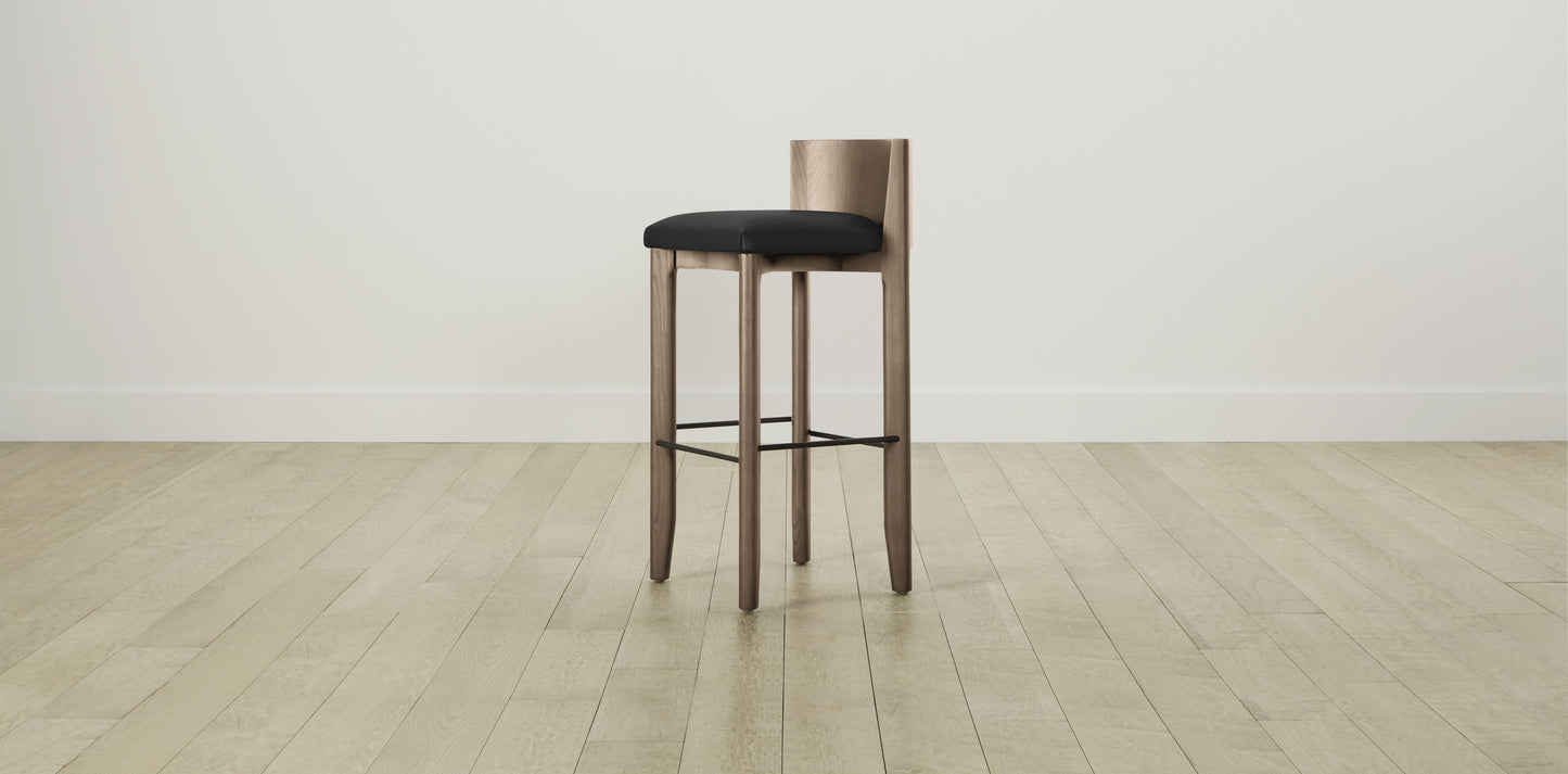 The Delancey with Onyx - Pebbled Leather Ink Bar and Counter Stool