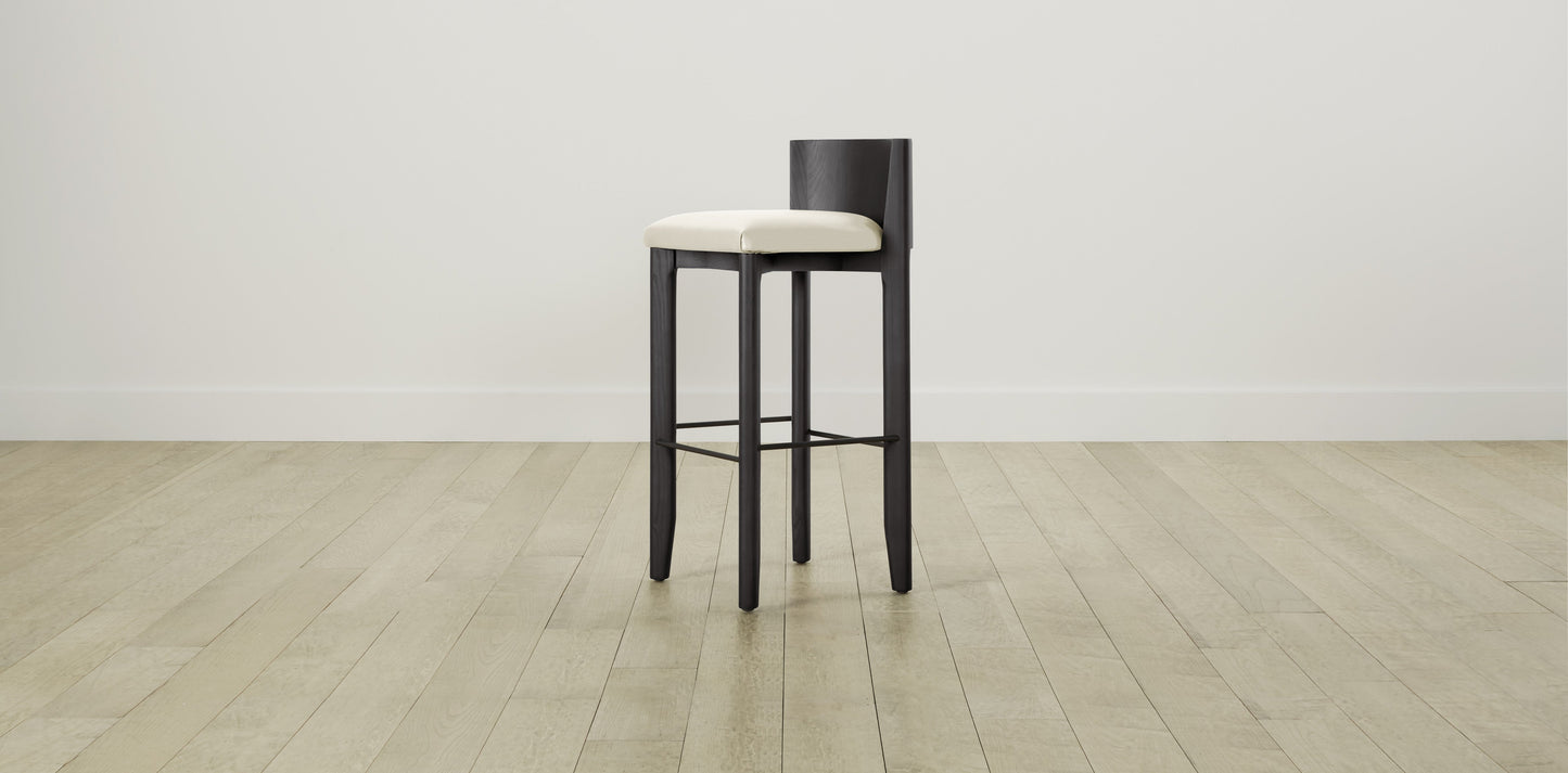 The Delancey with Brushed Nickel - Pebbled Leather Swan Bar and Counter Stool