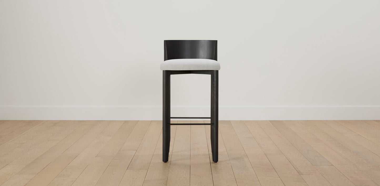 The Delancey with Brushed Nickel - Performance Bouclé Polar Bar and Counter Stool