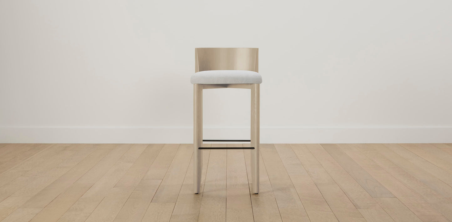 The Delancey with Brushed Nickel - Performance Bouclé Polar Bar and Counter Stool