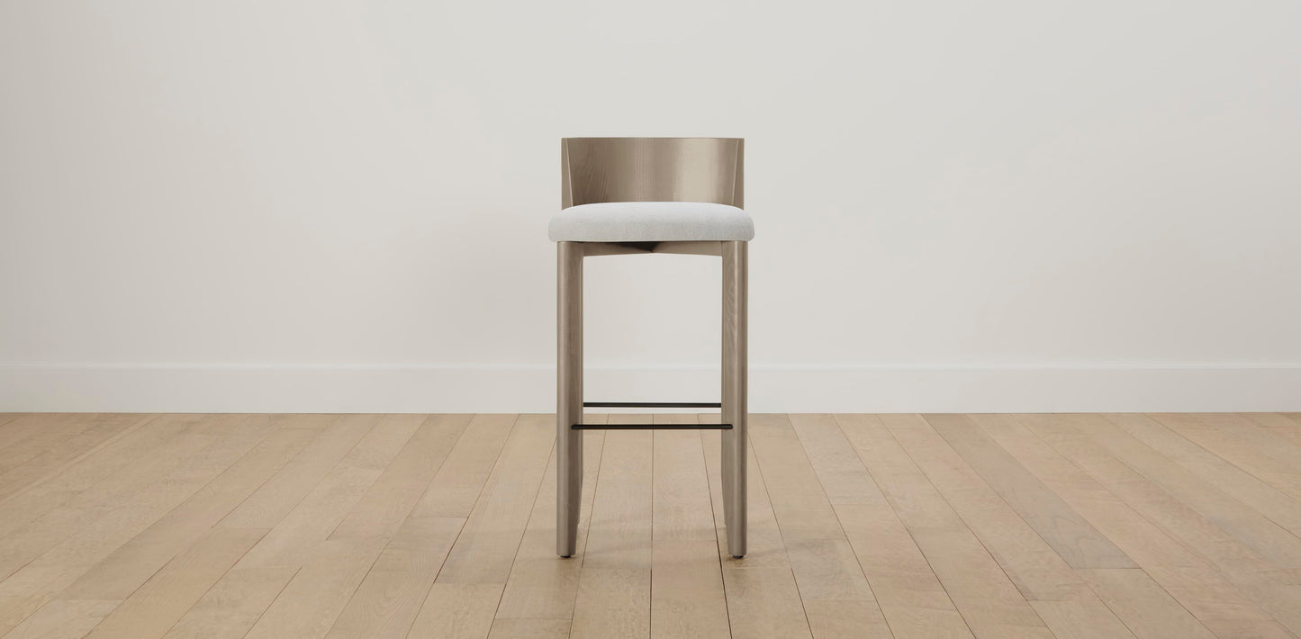 The Delancey with Brushed Nickel - Performance Bouclé Polar Bar and Counter Stool