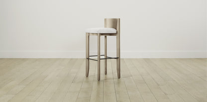 The Delancey with Brushed Nickel - Performance Chenille Alabaster Bar and Counter Stool