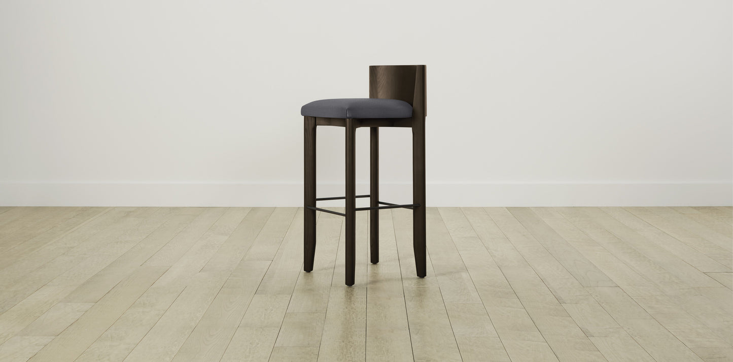 The Delancey with Onyx - Performance Linen Graphite Bar and Counter Stool