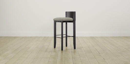 The Delancey with Brushed Brass - Performance Tweed Oatmeal Bar and Counter Stool