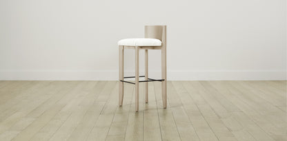 The Delancey with Brushed Brass - Performance Tweed Salt Bar and Counter Stool