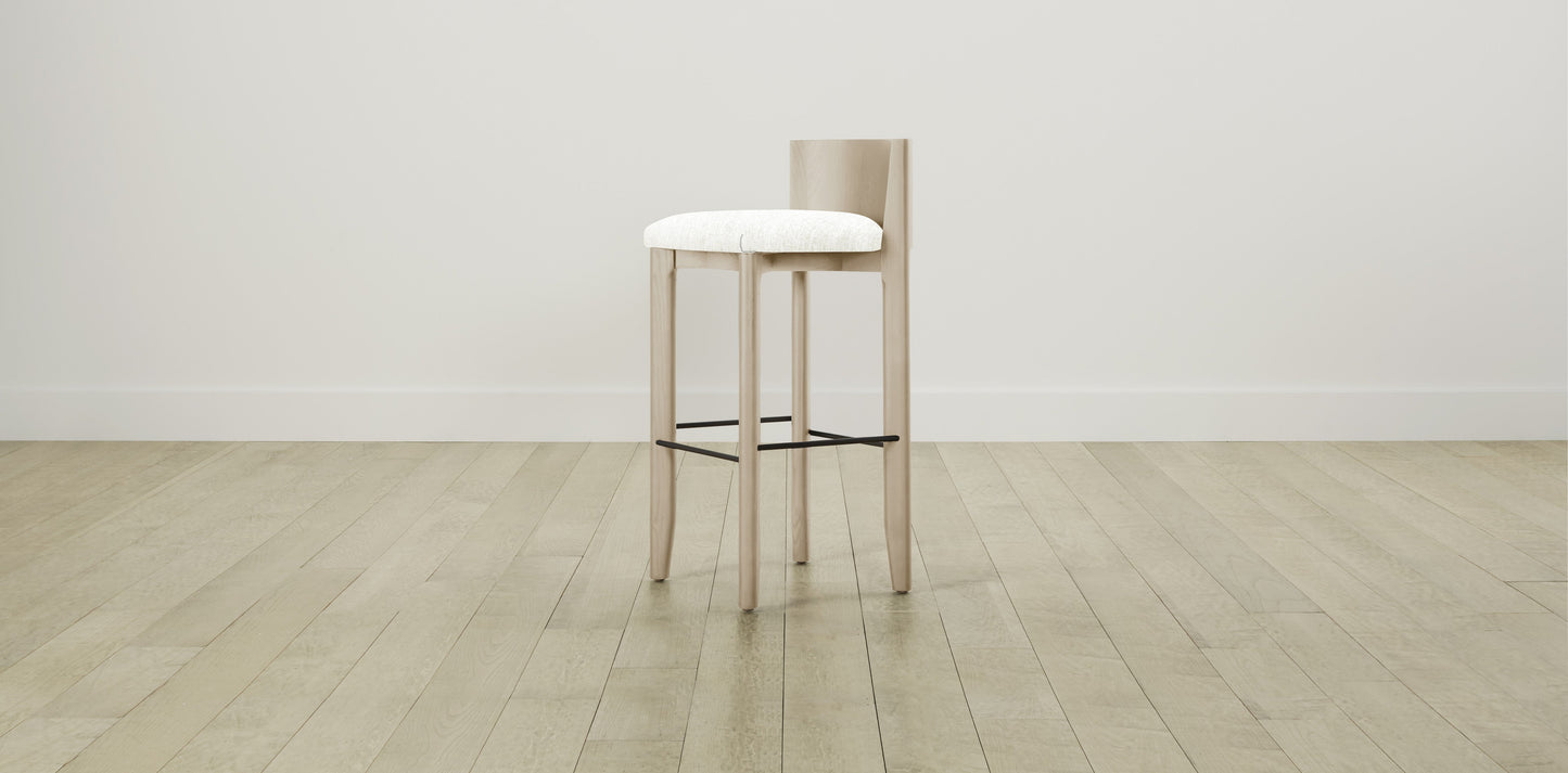 The Delancey with Brushed Nickel - Performance Tweed Salt Bar and Counter Stool