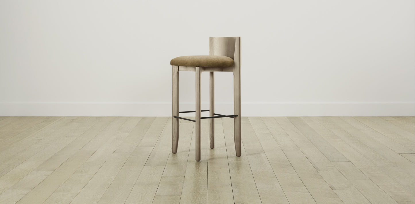 The Delancey with Brushed Nickel - Performance Velvet Cider Bar and Counter Stool