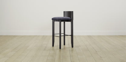 The Delancey with Brushed Brass - Performance Velvet Flannel Bar and Counter Stool