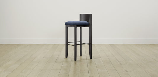 The Delancey with Brushed Nickel - Performance Velvet Sapphire Bar and Counter Stool