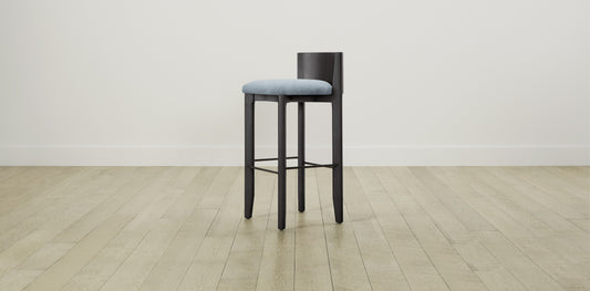 The Delancey with Brushed Brass - Performance Velvet Sky Bar and Counter Stool