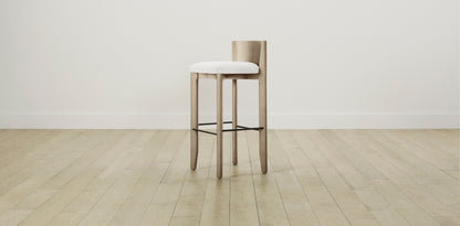 The Delancey with Brushed Brass - Performance Woven Chenille Lace Bar and Counter Stool