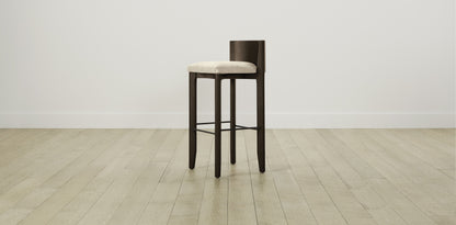 The Delancey with Brushed Brass - Tuscan Leather Bisque Bar and Counter Stool