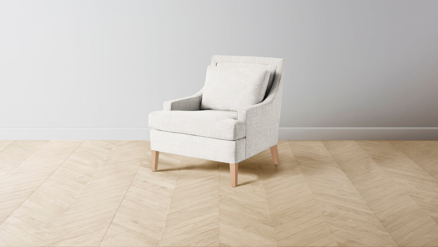 The Downing  - Belgian Linen Egret Chair