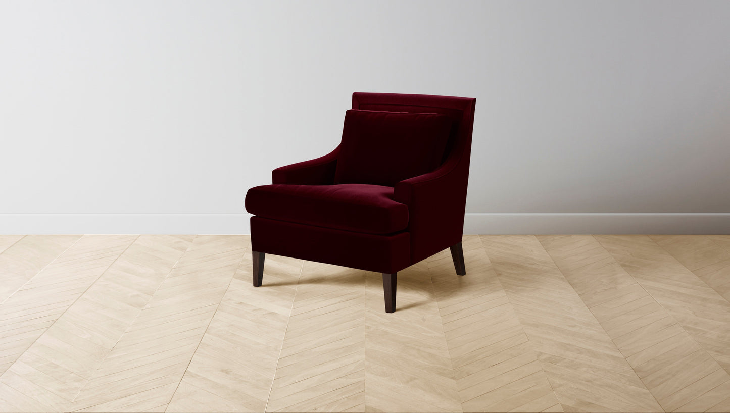 The Downing  - Mohair Crimson Chair