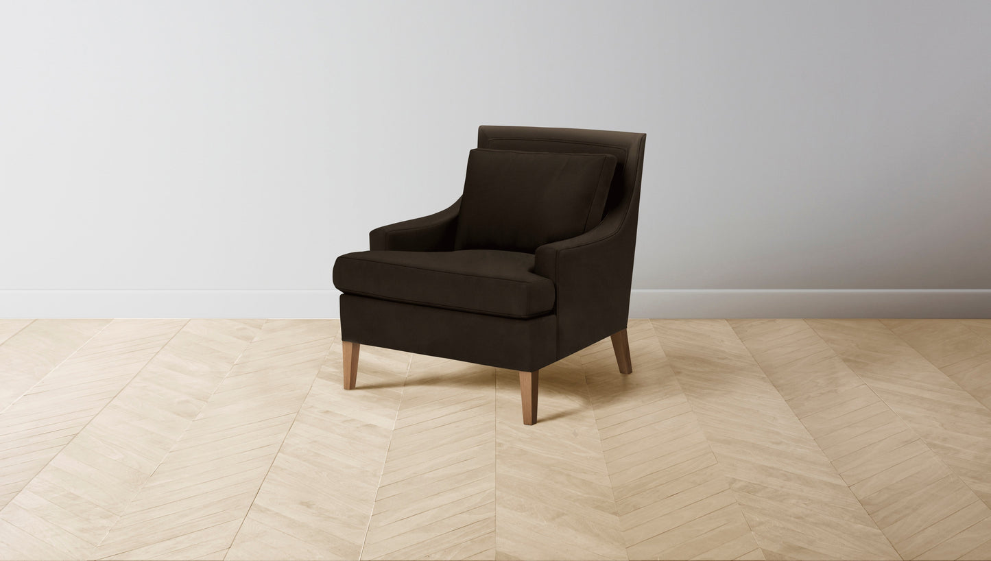 The Downing  - Nubuck Leather Espresso Chair