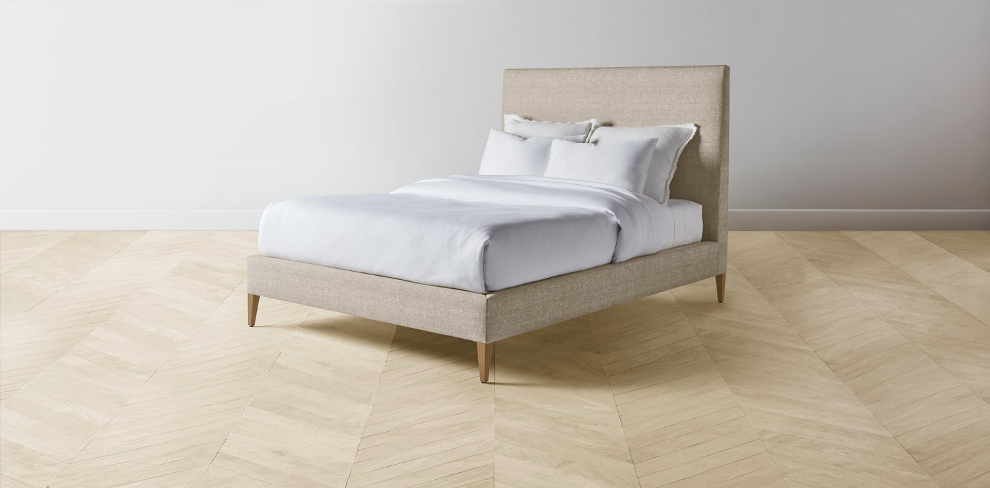 The Essex  - Merino Wheat Bed - 56" Headboard - Muslin on reverse