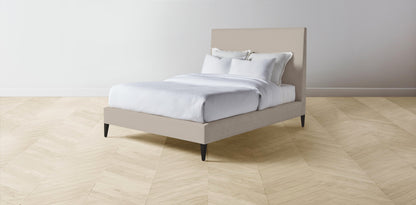 The Essex  - Performance Bouclé Morel Bed - 50" Headboard - Muslin on reverse