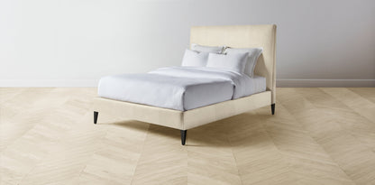 The Essex  - Tuscan Leather Bisque Bed - 56" Headboard - Upholstered on reverse