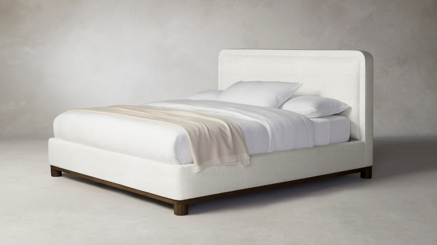 The Kent  - Italian Bouclé White Bed - 53" Headboard