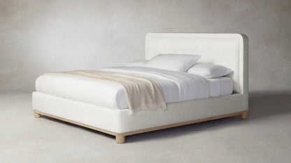 The Kent  - Italian Bouclé White Bed - 47" Headboard