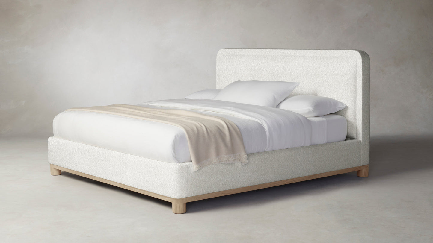 The Kent  - Italian Bouclé White Bed - 53" Headboard