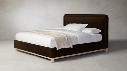 The Kent  - Mohair Chocolate Bed - 53" Headboard