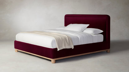 The Kent  - Mohair Crimson Bed - 47" Headboard