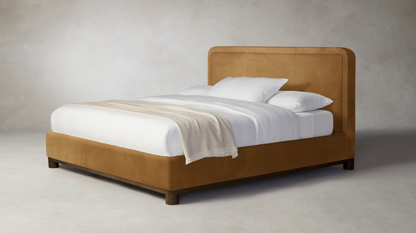 The Kent  - Nubuck Leather Saddle Bed - 47" Headboard