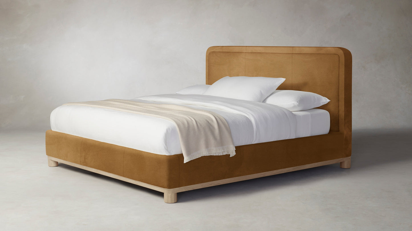 The Kent  - Nubuck Leather Saddle Bed - 47" Headboard