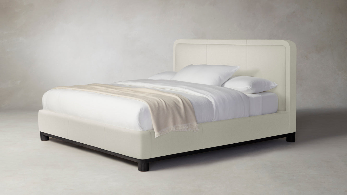 The Kent  - Pebbled Leather Swan Bed - 47" Headboard