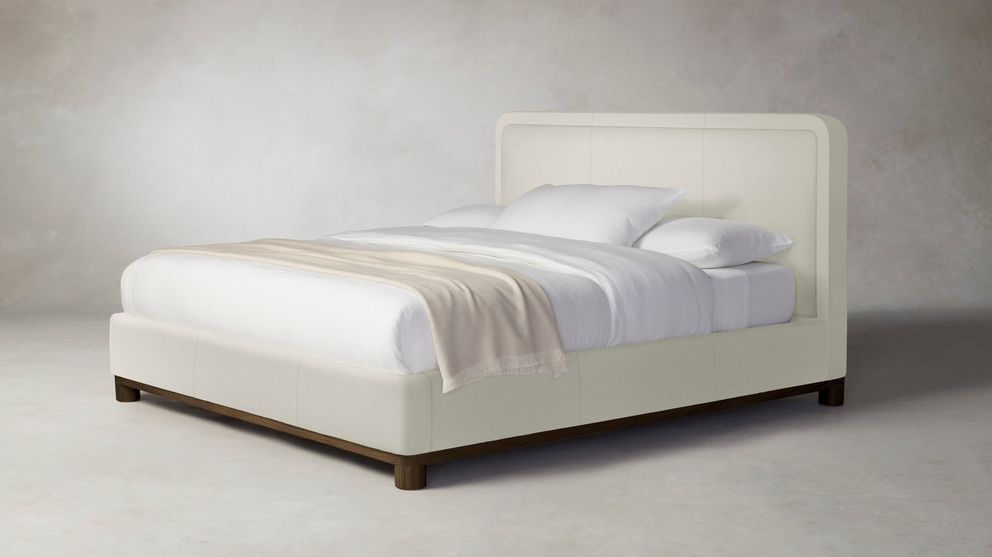 The Kent  - Pebbled Leather Swan Bed - 47" Headboard