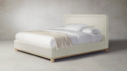 The Kent  - Pebbled Leather Swan Bed - 47" Headboard