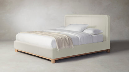 The Kent  - Pebbled Leather Swan Bed - 41" Headboard