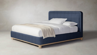 The Kent  - Performance Chevron Indigo Bed - 53" Headboard