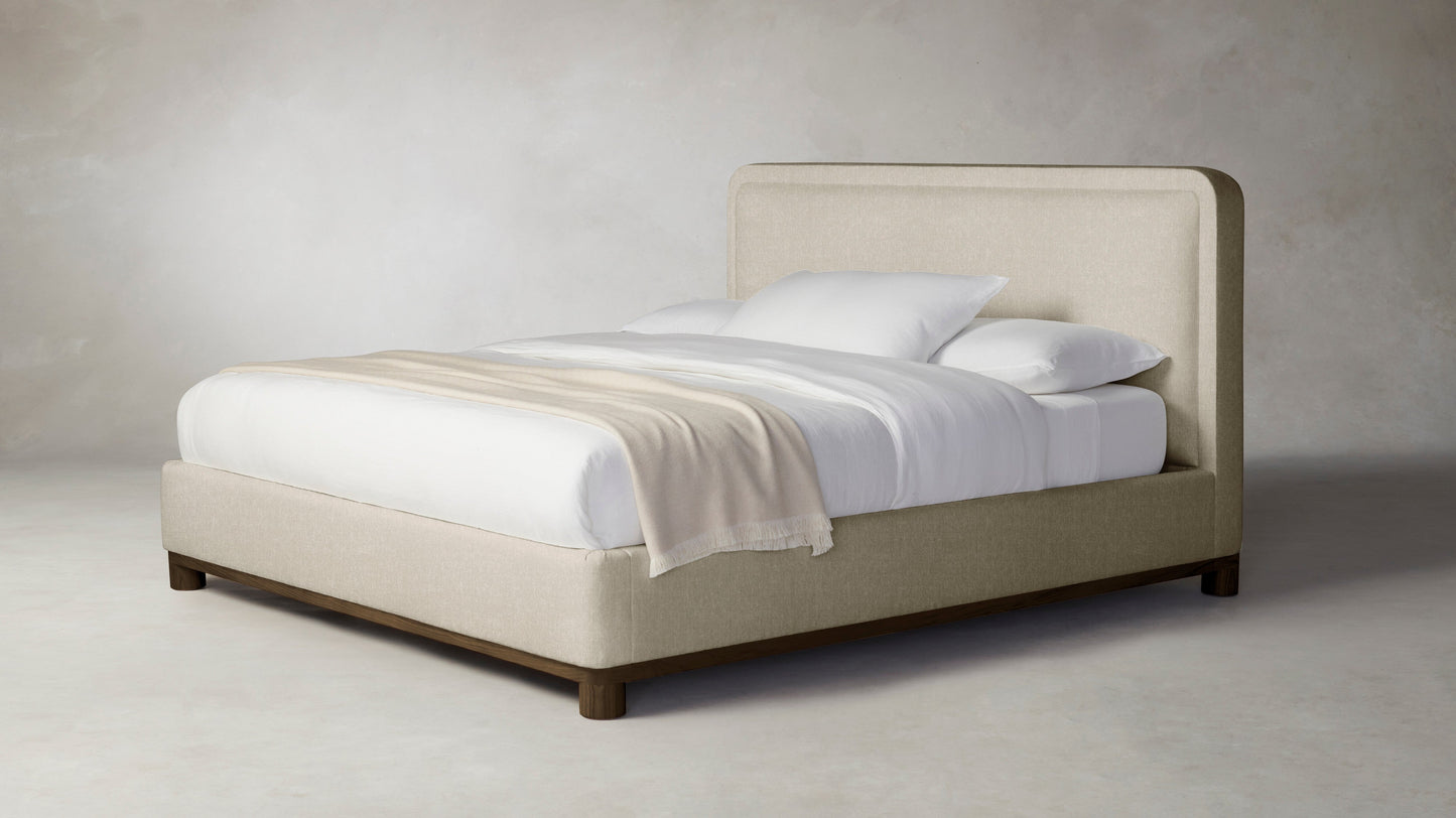 The Kent  - Performance Stonewashed Linen Clamshell Bed - 53" Headboard