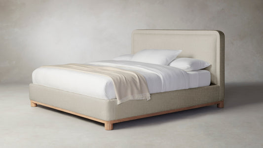 The Kent  - Performance Stonewashed Linen Dew Bed - 53" Headboard