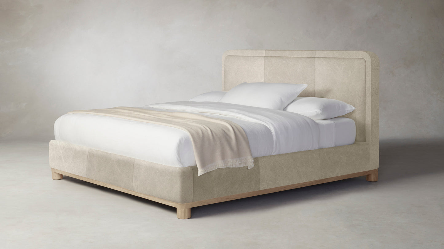 The Kent  - Tuscan Leather Bisque Bed - 53" Headboard