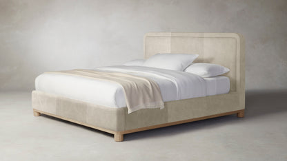 The Kent  - Tuscan Leather Bisque Bed - 47" Headboard