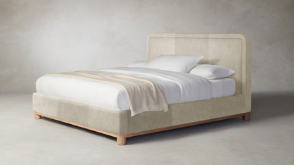 The Kent  - Tuscan Leather Bisque Bed - 53" Headboard