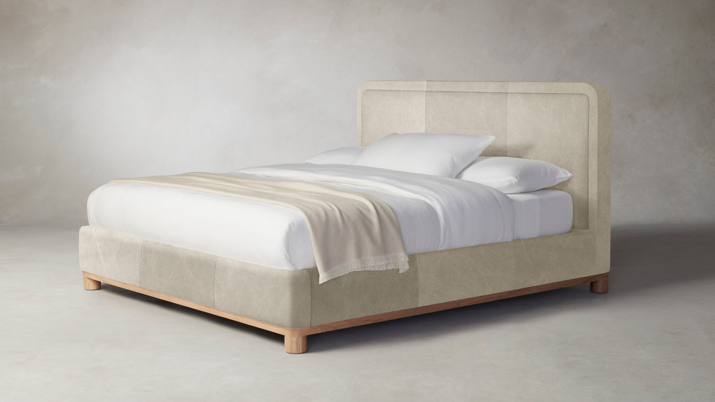 The Kent  - Tuscan Leather Bisque Bed - 41" Headboard