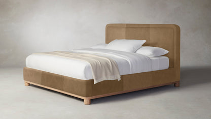 The Kent  - Tuscan Leather Camel Bed - 41" Headboard