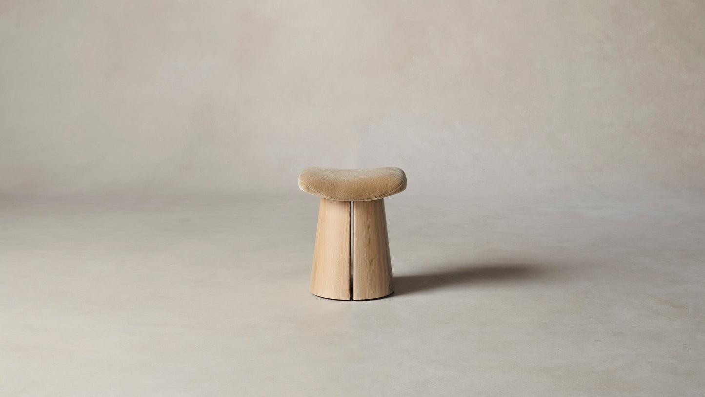 The Weston  - Mohair Almond Accent Stool