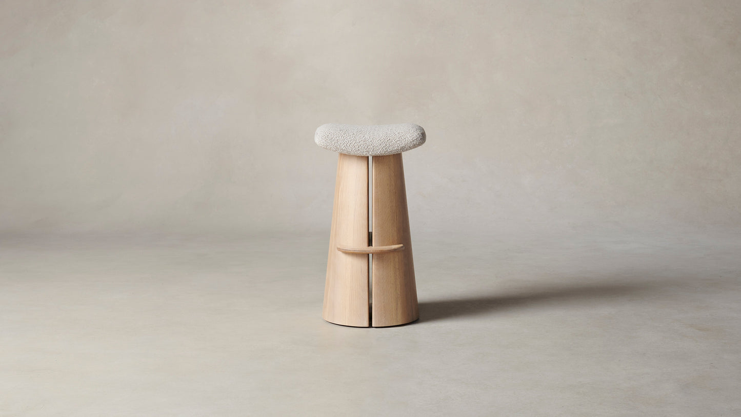 The Weston  - Italian Bouclé Fossil Bar and Counter Stool