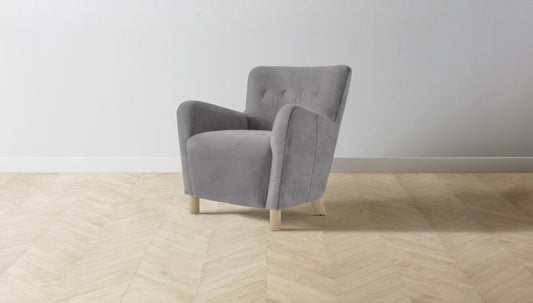 The Perry  - Nubuck Leather Asphalt Chair - One size