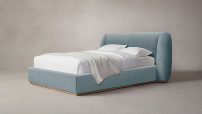 The Smith  - Mohair Slate Blue Bed - 42" Headboard