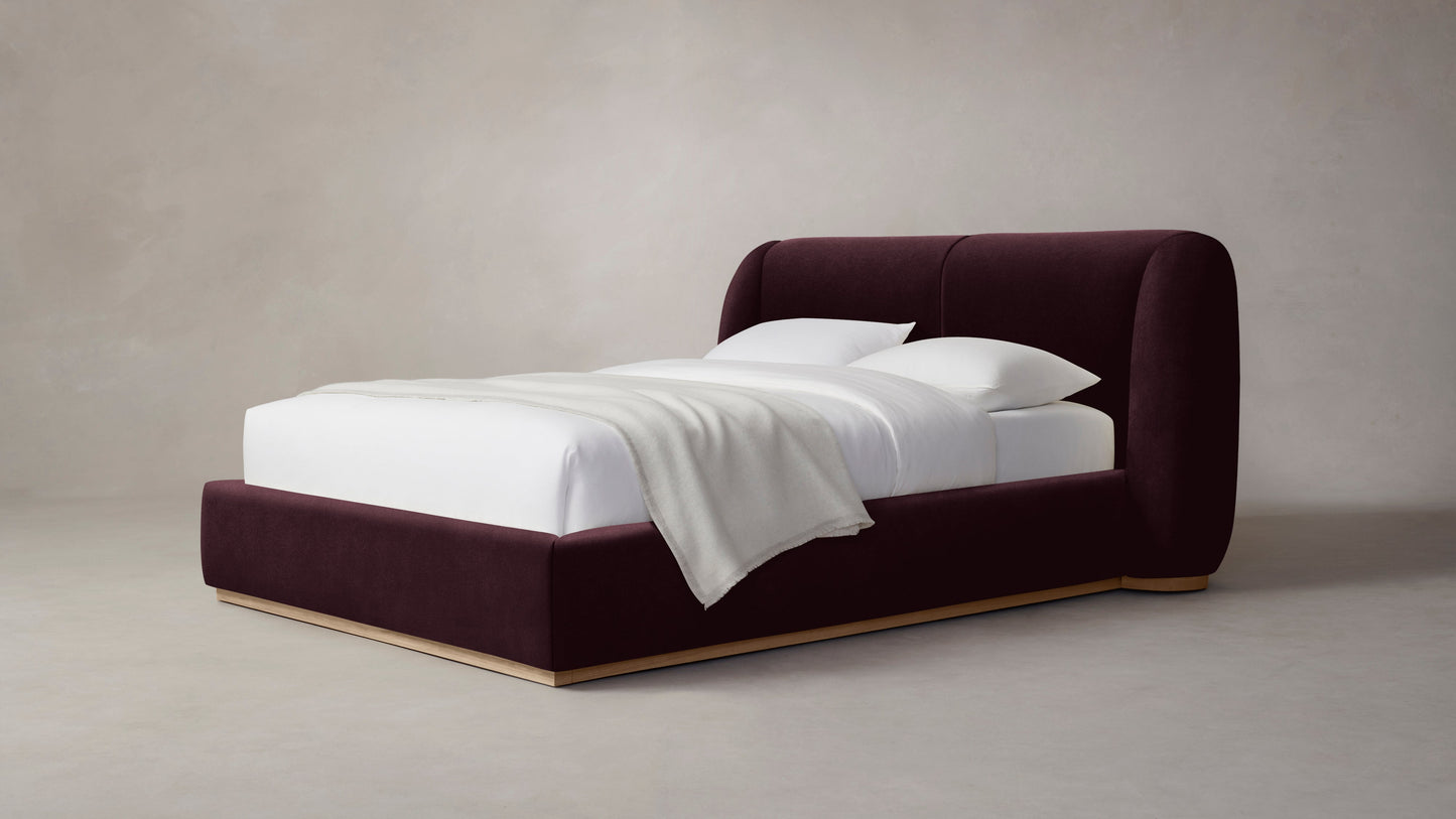 The Smith  - Performance Velvet Merlot Bed - 42" Headboard