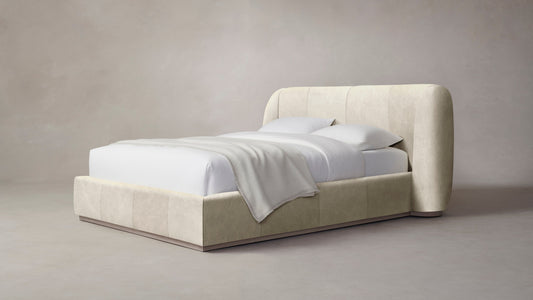 The Smith  - Tuscan Leather Bisque Bed - 42" Headboard