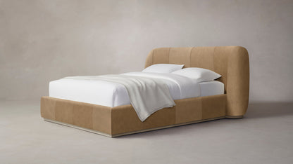 The Smith  - Tuscan Leather Camel Bed - 42" Headboard